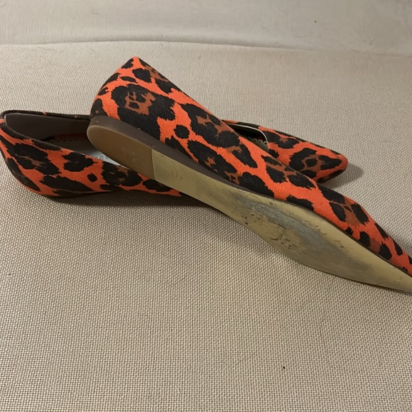 Stella McCartney animal print linen fabric pointy flat ballet flats - Picture 4 of 6